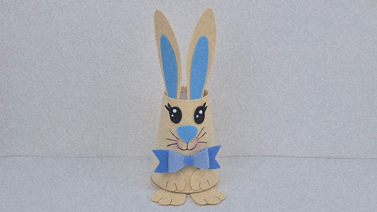 COELHINHO DE PÁSCOA COM COPO DESCARTÁVEL E E.V.A | Lembrancinha Fácil e Econômica 💙