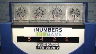 Evening Numbers Game Drawing: Wednesday, February 29, 2012