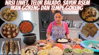 NASI LIWET, TELUR BALADO, SAYUR ASEM, IKAN GORENG, TEMPE GORENG DAN SAMBAL