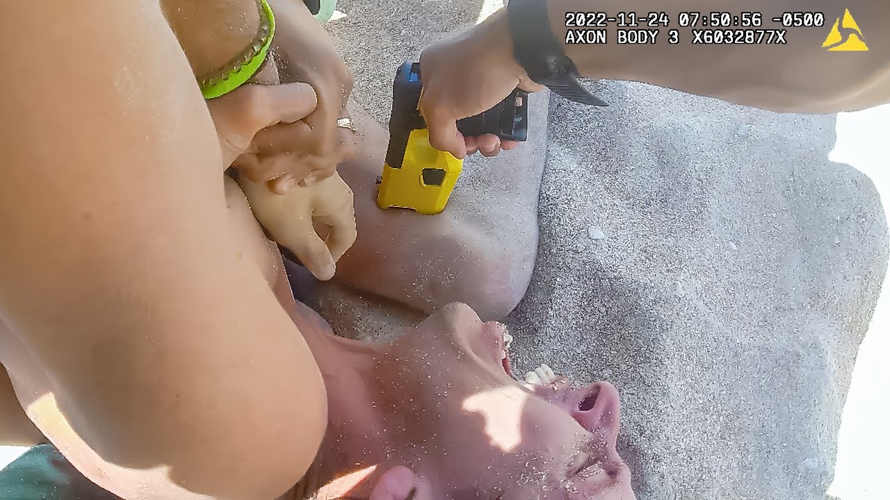 Spoiled Brat Gets Tased 7 Times After Fighting Workers on Beach