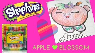 Shopkins Apple Blossom (RED)| Beautiful Coloring with Crayola Twistables (shading, mixing colors)