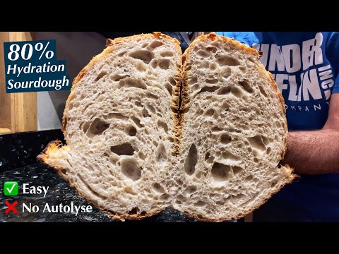 Sourdough Bread With 70% Hydration Baked In Dutch Oven