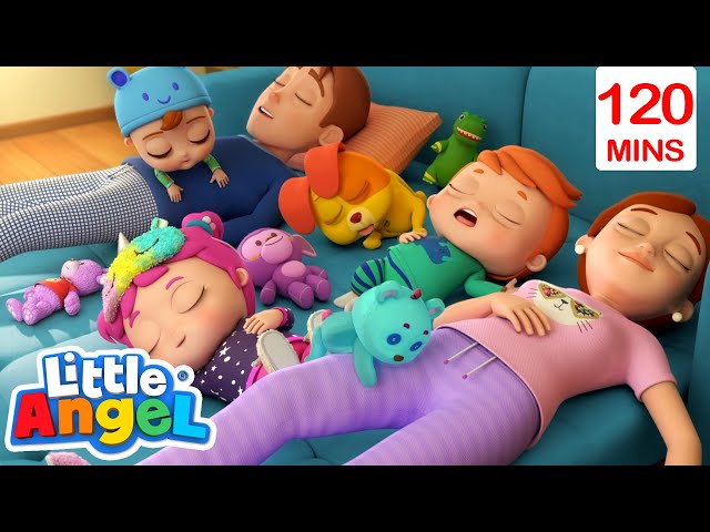 Ten Sleeping In the Bed 😴 | Bingo and Baby John | Little Angel - Nursery Rhymes and Kids Songs class=