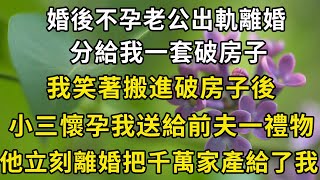 婚後不孕老公出軌離婚，分給我一套破房子，我笑著搬進破房子後，小三懷孕我送給前夫一禮物，他立刻離婚把千萬家產給了我#翠花的故事