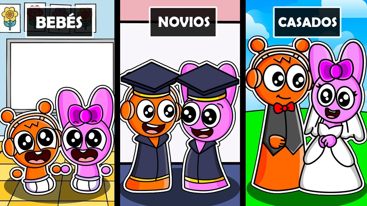 LA HISTORIA DE AMOR DE OREN Y PINKI 💖 EL CICLO DE LA VIDA DE LOS SPRUNKIS - NOVIOS Y UNA BODA! 🥰