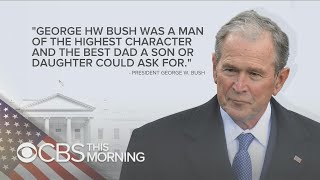Former presidents pay tribute to George H.W. Bush