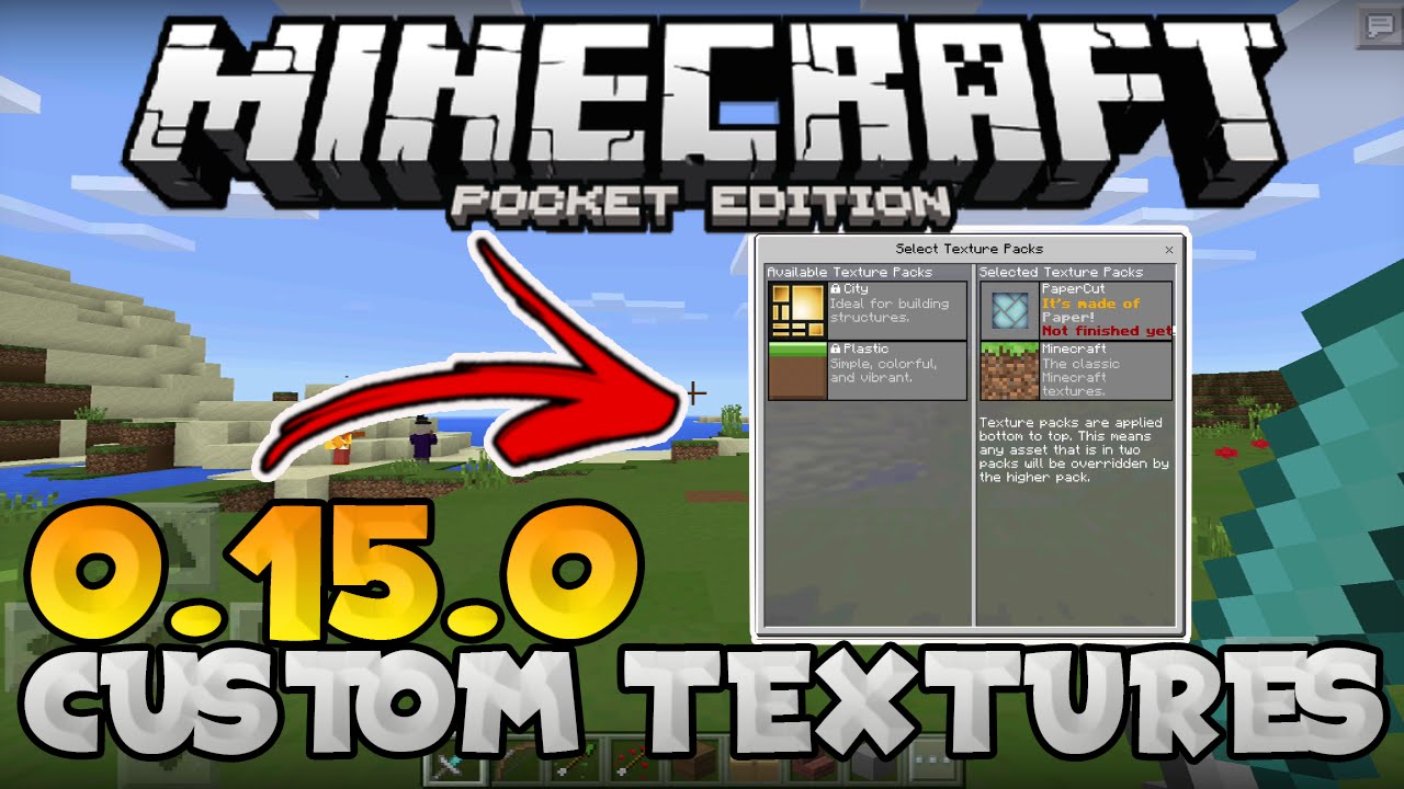 Mcpe 0 15 0 How To Install Texture Packs Ios Android Minecraft Pe Pocket Edition Youtube