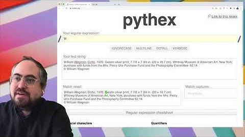 Programming for Cultural Heritage - Regular Expressions