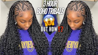 HOW TO: CROCHET Bohemian Box Braid + Feed In Braids in HALF THE TIME| Crochet Braids?