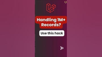 Meer dan 1 miljoen records verwerken in Laravel? Gebruik deze hack #programmingfields#laravel12#s...