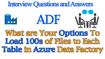 You are given 100s of files and you need to load them to each table and create on fly | ADF Q&A 2022