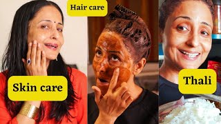 My Self Care Routine | Daily Vlog | Hair Pack | Face Pack | What's in my thali today? Lataa Saberwal