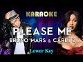 Cardi B & Bruno Mars - Please Me (LOWER Key Karaoke Instrumental)