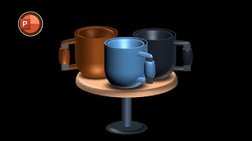 How to create 2D to 3D animation with powerpoint | 2 | (Tea cup with table )