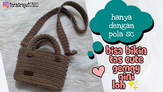 Cara Membuat Tas Rajut Simple & Mudah Untuk Pemula || Tutorial Crochet Shoulder Bag for Beginner