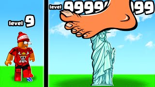 FIQUEI GIGANTE E ESMAGUEI TUDO COM O PÉ → Roblox Crushing Simulator 📱🎮 screenshot 5
