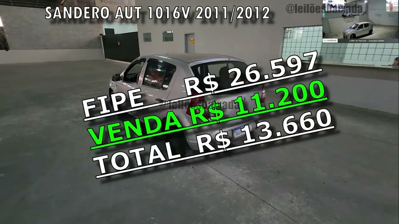 LEILÃO DE CARROS BOM E BARATINHO NO GUARIGLIA EM CAÇAPAVA SP DIA 22.01.26