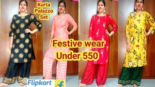 Flipkart Kurta Palazzo Sets haul under 550Rs/Party/Casual wear kurta Sets/Rakshabandhan kurta sets