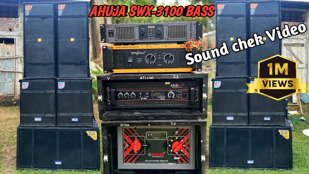 Ahuja Swx-3100 Bass Sound chak video // Xda-7002 Amplifier ke chath 🔥🔥 khatarnak bass 