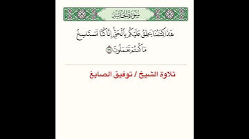 تلاوة آيات من سورة الجاثية للشيخ توفيق الصايغ