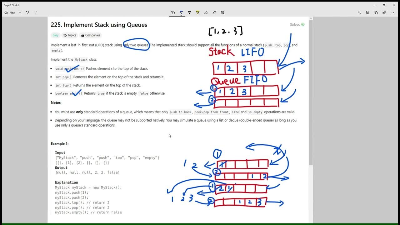 LeetCode 225 Implement Stack Using Queues - YouTube