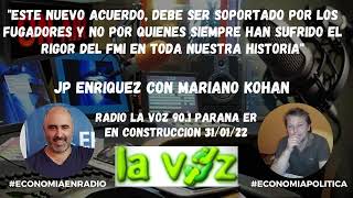 JP Enriquez: "Al acuerdo, lo deben soportar los fugadores y no quienes siempre sufrieron al FMI"