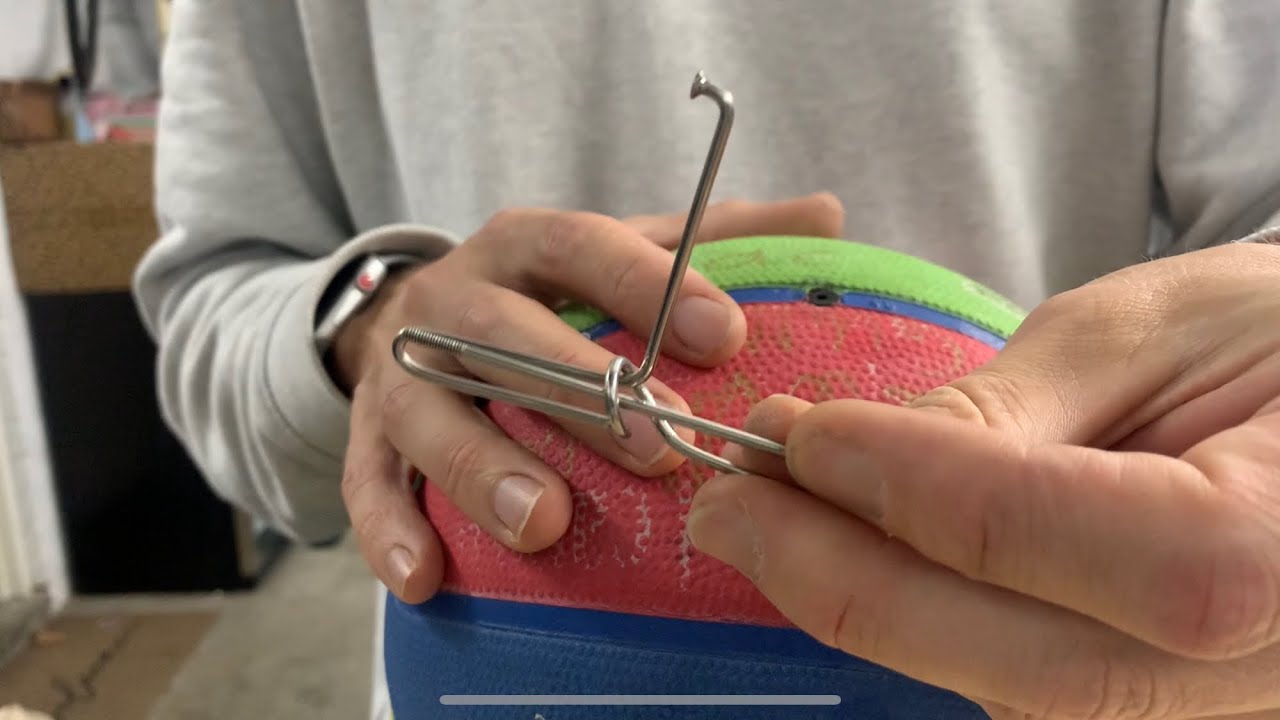 Cheapest hack to remove a Basketball valve! Bent bike spoke! YouTube