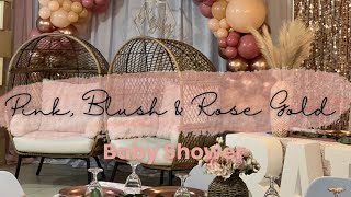 Soft Pink, Blush & Rose Gold Baby Shower | Decorate with Me | Timelapse screenshot 1