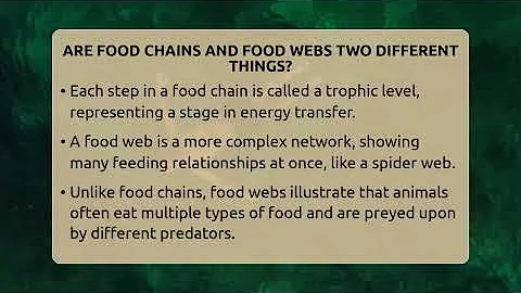 Are Food Chains And Food Webs Two Different Things? - Ecosystem Essentials