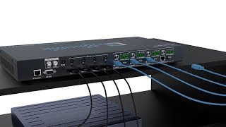 Brightlink New 4x4 HDBaseT \/ HDMI 2.0 Matrix Set c\/w 4 Receivers - 228ft over Single Cat6 cable