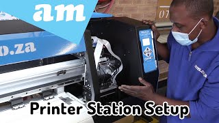 Station Setup for FastCOLOUR Large Format Printer, Station Wiper Carriage Cap Position.. Setup Guide