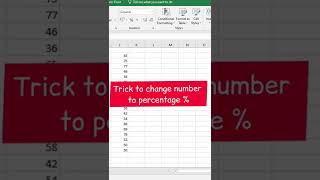 trick to changes numbers to percentage in excel #excelshorts #msexcel