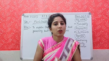 Grade - 3 Social Science 13/11/20 Block - 15 Lesson - 4 (Municipality)