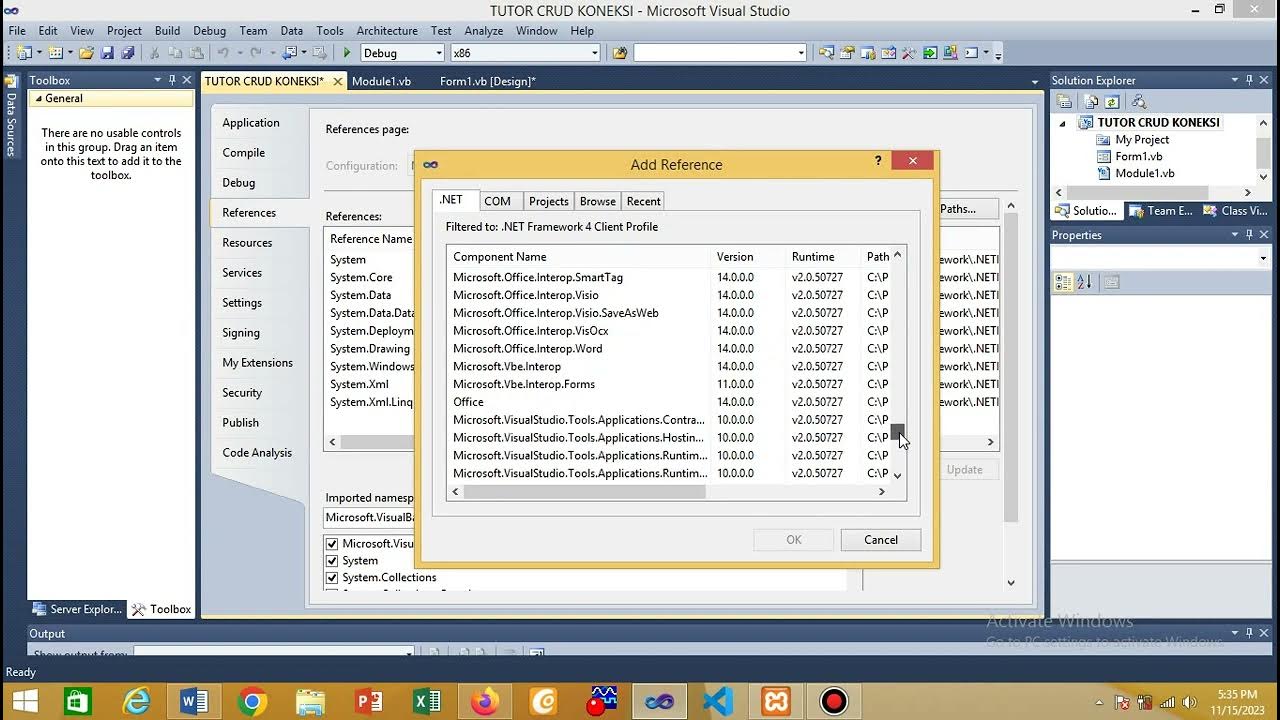 VIDIO TUTORIAL MENGKONEKSIKAN DATABASE XAMPP DENGAN MS VISUAL STUDIO ...