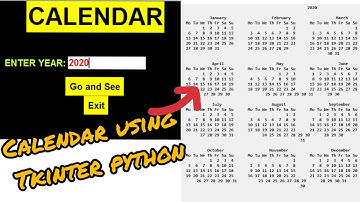 Making an simple || CALENDAR || using tkinter module in python