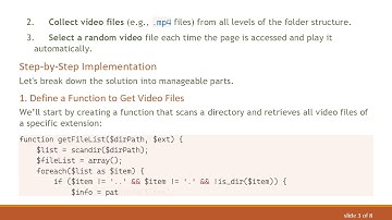 How to Play Video Files Randomly from Nested Folders in PHP