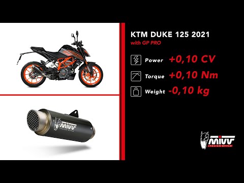 SILENCIEUX MIVV GP PRO NOIR EN ACIER INOXYDABLE KTM DUKE 125 2021-2024 vidéo