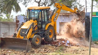 JCB 3DX Bucket Demolished and Removed House Building Waste for New Home Proper Work | jcb video