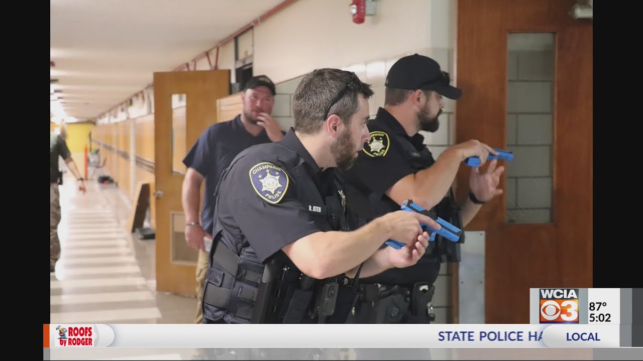 First responders hold active shooter drills at Champaign school - YouTube