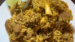 మటన్ పులావ్ రెసిపి/mutton pulao recipe in telugu/simple and spicy mutton pulao in pressure cooker