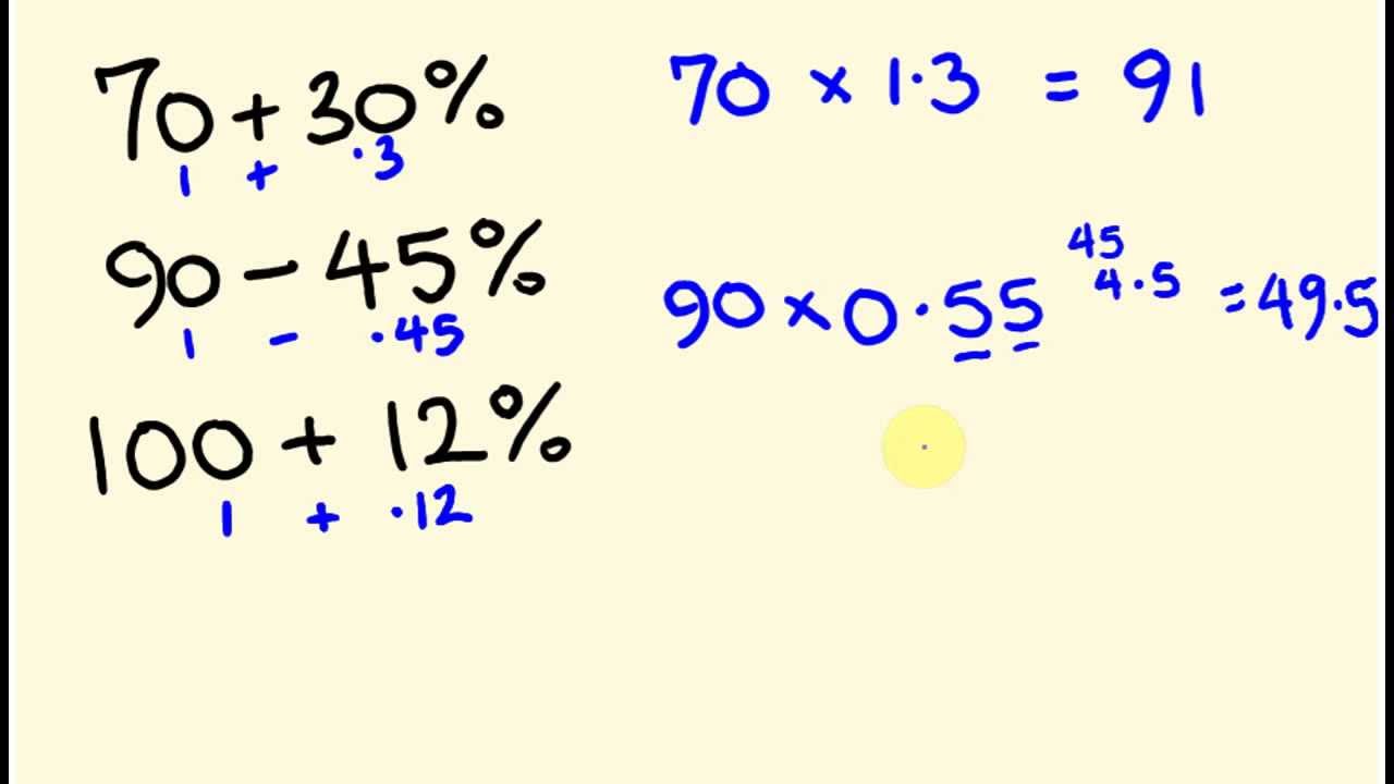 Percentage increase and decrease