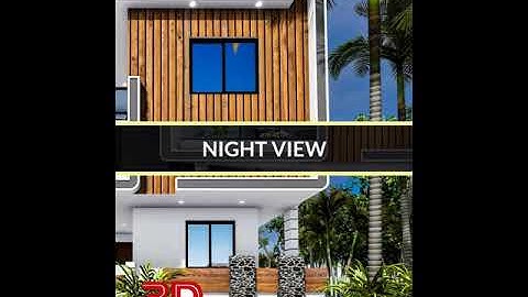 House Exterior Elevation Design 🔥 Day | Night  View #sketchup #3dvisual #lumion