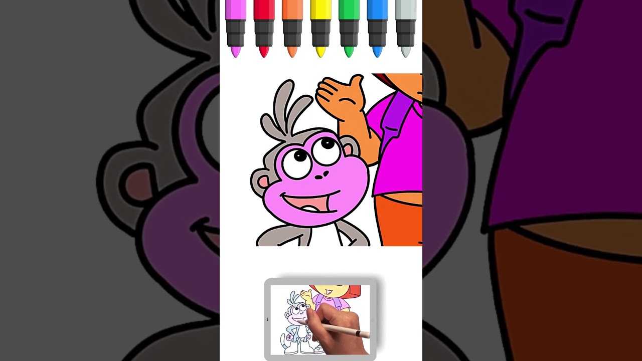 Dora the Explorer & Monkey Coloring Pages 