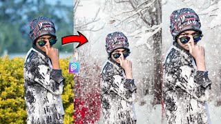 PicsArt Winter Snowfall photo editing | Winter editing | Snowfall editing | Background Change edit screenshot 3