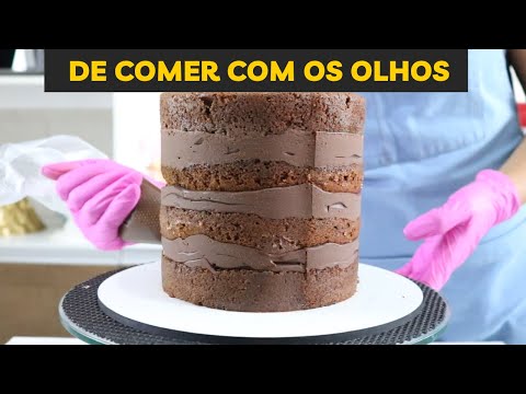 DECORAÇÃO DE BOLO COM COBERTURA DE GANACHE RECHEIO DE CARAMELO C/AMENDOIM E BRIGADEIRO #confeitaria