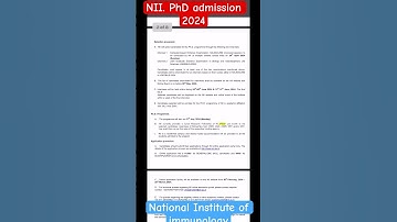 #NII PhD admission 2024 #phd #nationalinstituteofimmunology #phd #scienceexperiment #scienceandfun