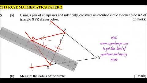 (P)2013 KCSE MATHEMATICS PAPER 2 QUESTION 5 ESCRIBING A CIRCLE sqp