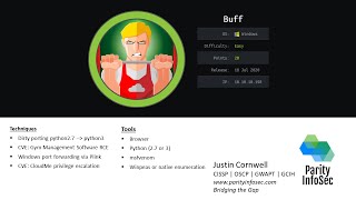 HackTheBox  ~ Buff Walkthrough Information