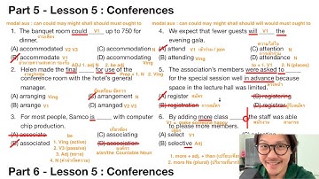เรียนโทอิคฟรี ! ชุด 5-2 ตะลุยโจทย์แกรมม่า TOEIC Part 5 / 6 เรื่อง Conferences - TOEIC Kru Poom