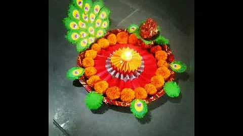 #Thali decoration with waste materials#NAVRATRI SPECIAL#SHORT.